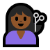 💇🏾‍♀️ woman getting haircut: medium-dark skin tone display on Windows